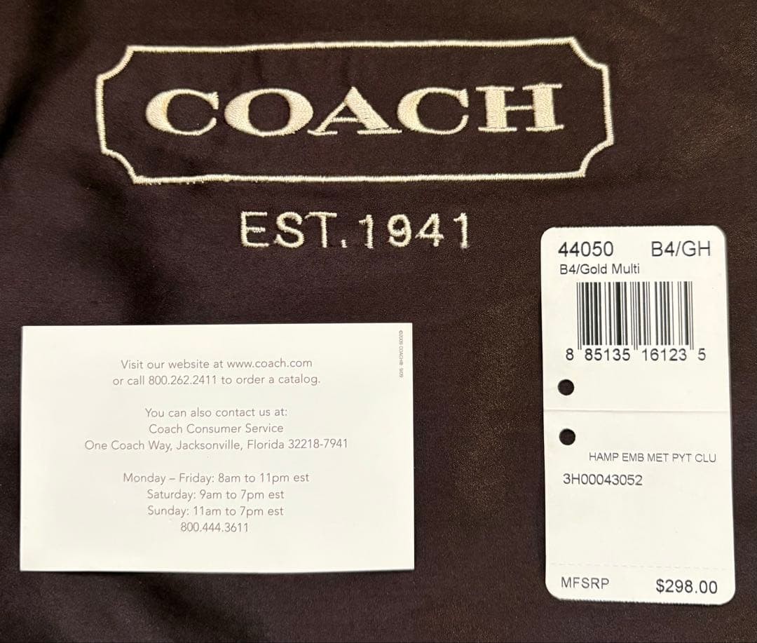 COACH Python Leather Clutch Bag Gold Studded Limi… - image 14