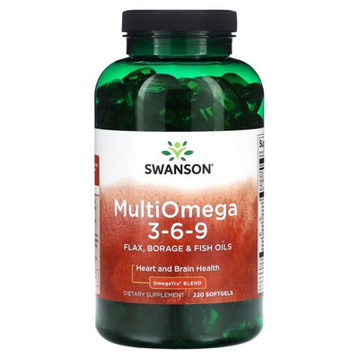 2 X Swanson, Multi Omega 3-6-9, 220 Softgels-Worldwide