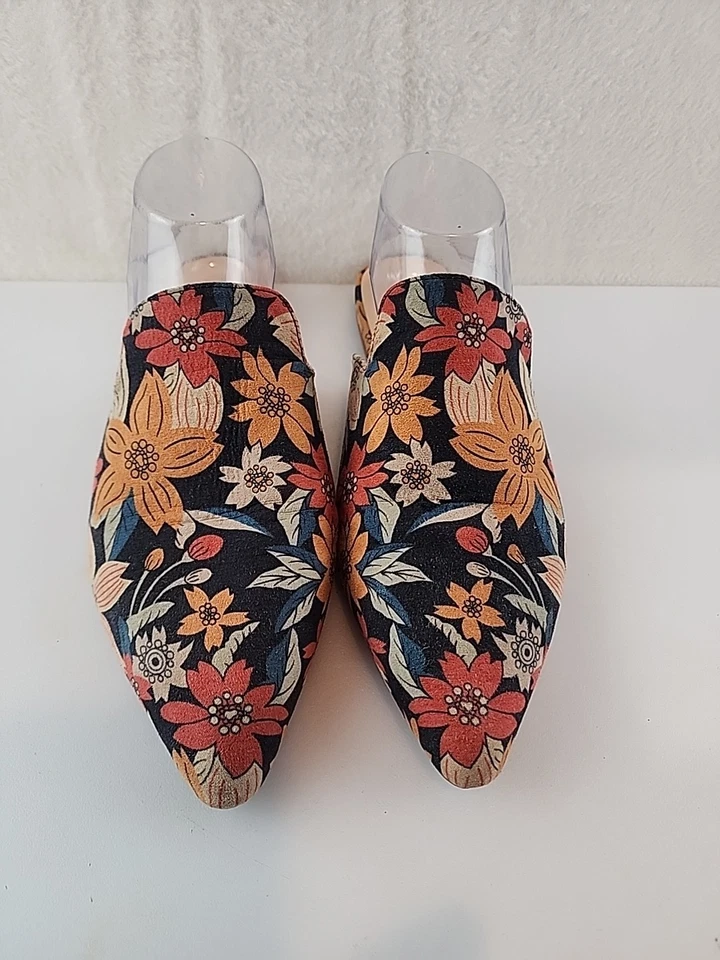 Летние женские туфли-слипоны TILOCOW с цветочным узором с плоским носком размер 10 - Изображение 3 из 4