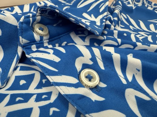 Camisa Polo Hawaiana Chubbies Muslo Piña Azul Tropical Verano XXL 2X - Imagen 3 de 11