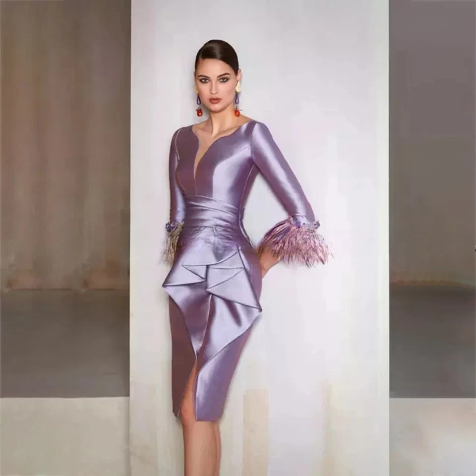 Mother Of The Bride Dress Plus Size Long Sleeves Groom's Mom Gown Elegant  - Image 3 of 4