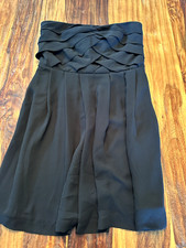 Express Womens Strapless Pleated Cocktail Dress Black Size 8