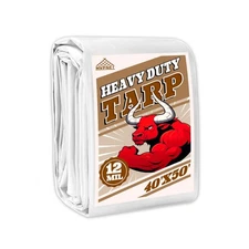 Tarp 40x50 ft Heavy Duty 12mil 100% Waterproof High Durability Multipurpose,U...