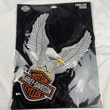 NIP Emblem Harley DavidsonUpwing Eagle Silver Davidson Motor Cycles Sew On Patch