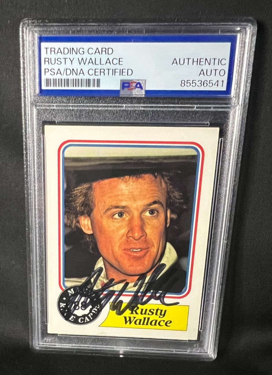 1988 Maxx #14 Rusty Wallace Autographed Rookie Card RC NASCAR Signed Auto PSA