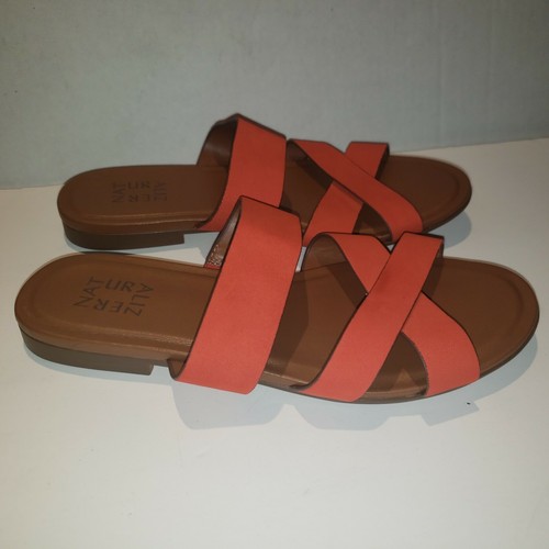 Naturalizer Sandals Size 7.5M Orange Straps #54 - Picture 2 of 7