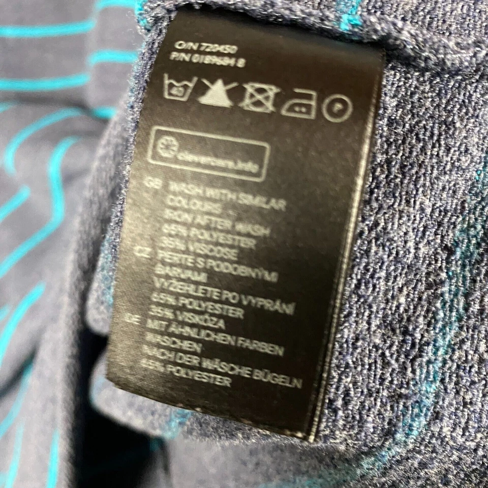 Top para mujer Divided H&M grande a rayas manga 3/4 azul mezcla de poliéster L Foto 4 de 4