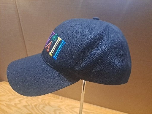 Gorra de béisbol Hawaii bordada con cierre a presión, negra Foto 3 de 4