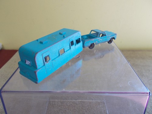 VINTAGE DIECAST ABHOLWAGEN SPIELZEUG CAMPER TOOTSIE MIDGET BLAU PATINA - Bild 5 von 20