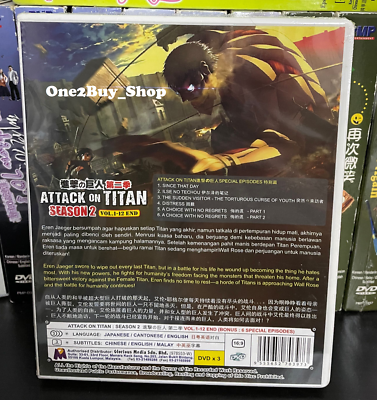 ENGLISH DUBBED) Attack On Titan Season 2 (1-12 End) + 6 Special