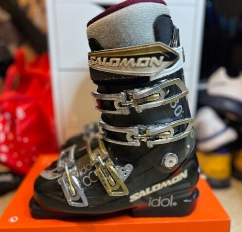 Scarponi sci alpino Salomon Idol 8 Energyzer 80 donna taglia 6 Mondo 23 usati 277MM