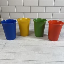 Vintage Tupperware Kids Bell Cup Lot Of 4 Primary Colors 7 Oz 109