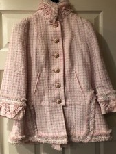 CHANEL 13C VINTAGE NEW PINK JACKET BRAIDED TRIM CAMELLIA GRIPOIX BUTTONS 38 $12K