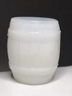 Vintage Degenhart Milk Glass Whiskey Barrel Toothpick Holder ~ Ring Of Fire 2”