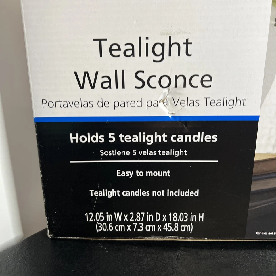 LOVE HOPE FE Aplique Tealight Colgante de Pared 5 Candelabros Metal Decoración 18x12 Foto 3 de 4