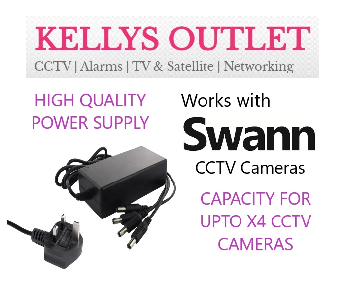 Swann CCTV Camera Power Supply High Capacity 4 Cameras eBay