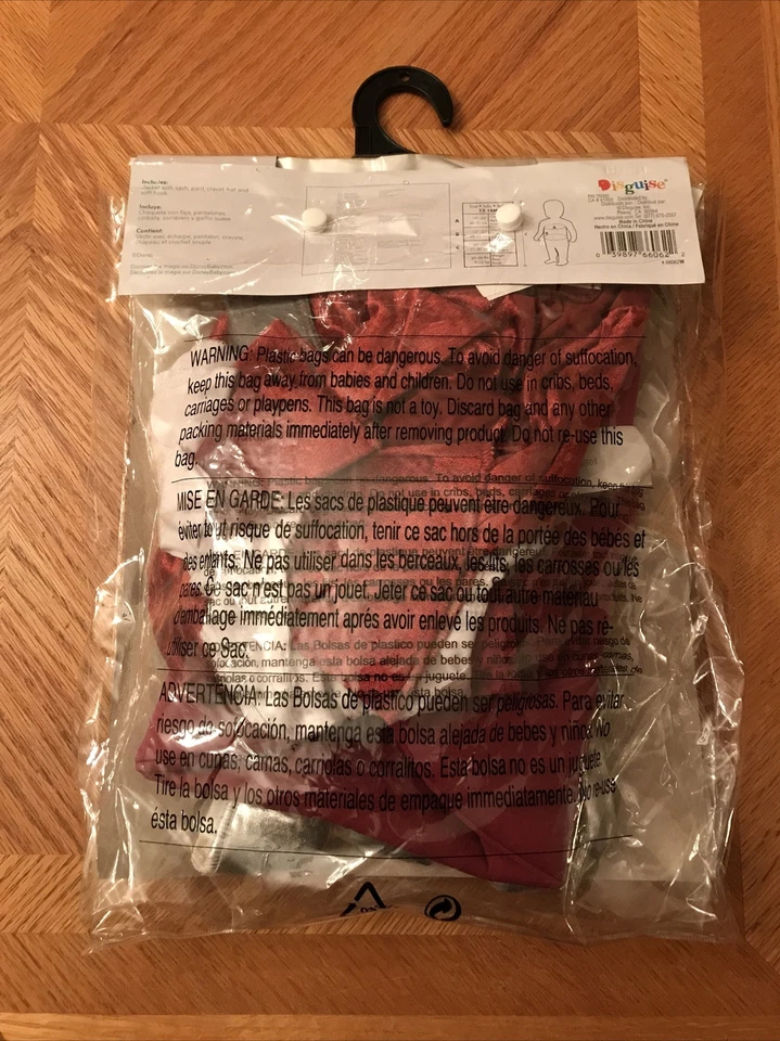 全新 Captain Hook 经典婴儿迪士尼婴儿儿童服装 12-18 个月 — 第 2/4 张图片