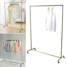 Heavy Duty Commercial Garment Rack Metal Rolling Clothing Shelf Retail Store New