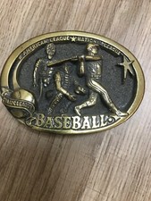 Vintage 1982 American/National Baseball League Buckle, Made in USA