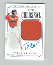 TYLER KRIEGER 2015 National Treasures Collegiate COLOSSAL JERSEY AUTO #58/99 RC