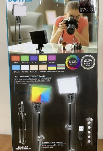 Bower WA-CLKRGB2 Creator LED Light Kit 3000-7000k 480 Lumens 2 Pack - Picture 4 of 9