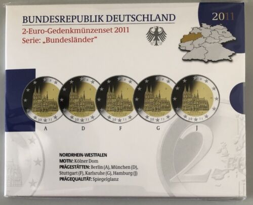 FRG 5 x 2 EURO 2011 PP - ADGFJ - COLOGNE DOM - ORIGINAL PACKAGING [2PP2011BL - Picture 1 of 1