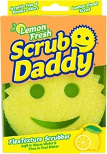 Scrub Daddy Sponge - Lemon Fresh Scent - Scratch-Free Multipurpose Dish Sponge -