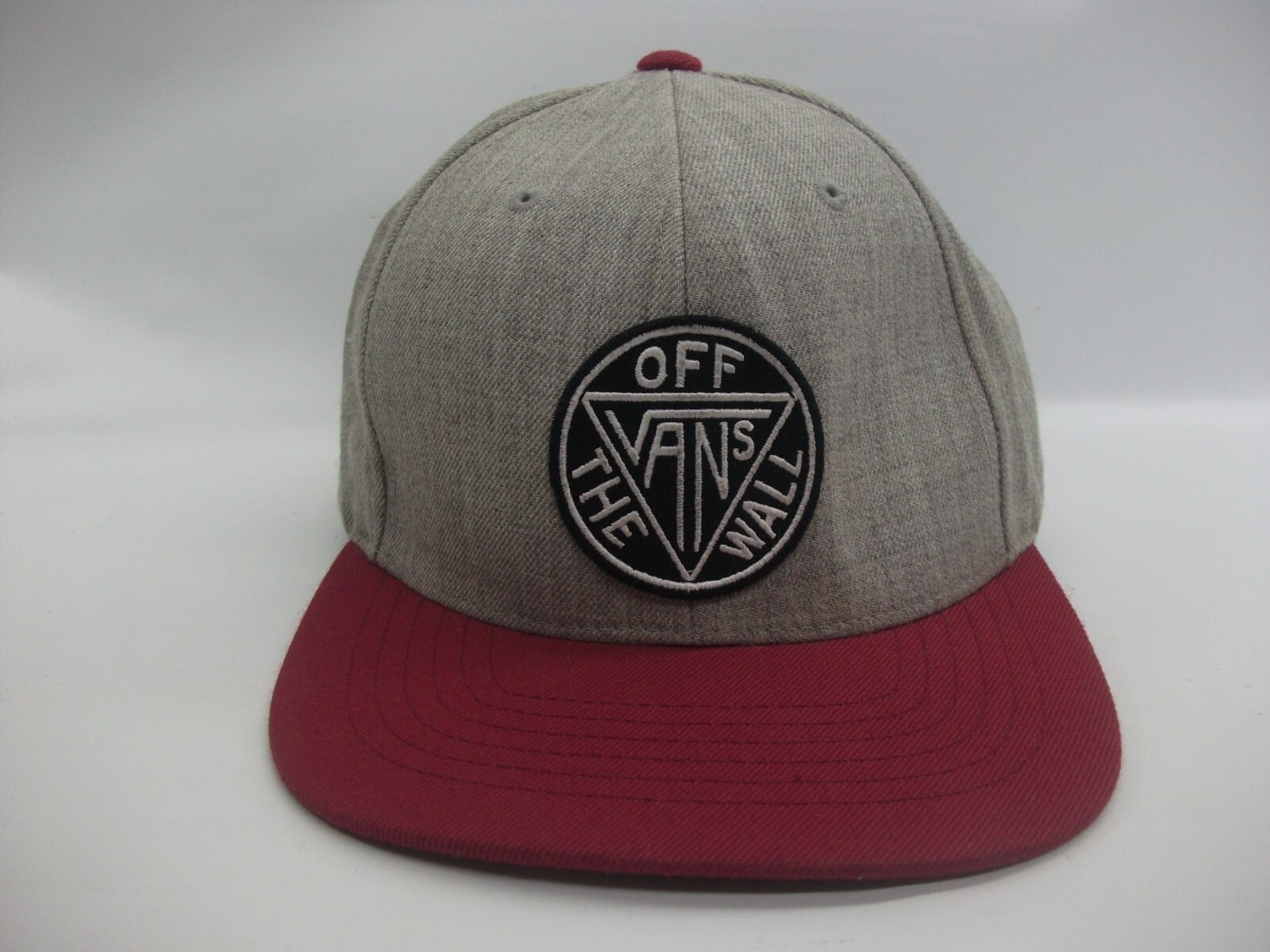 Vans Patch Hat Gray Red Snapback Baseball Cap - image 2