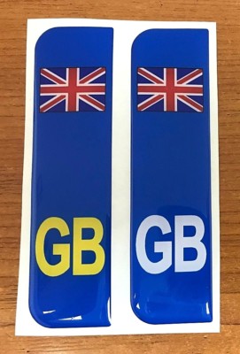 Produktbild von Domed Union Jack UK Silver/Black Number Plate Stickers