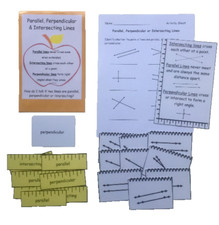 Teacher Made Math Center Resource Parallel, Perpendicular Intersecting Lines