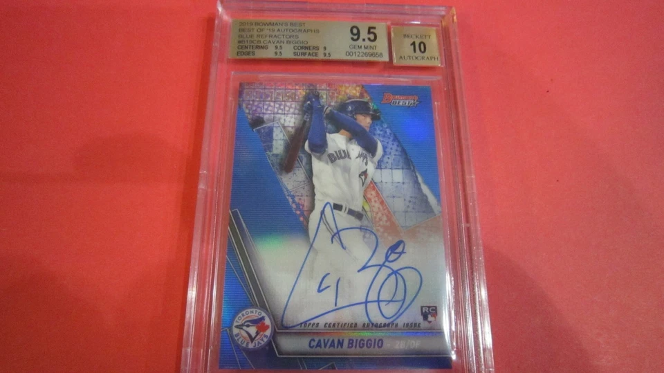 💎2019 Bowmans Best Blue /150 Cavan Biggio RC Auto Toronto Bluejays BGS 9.5 💎 - Image 4 of 4