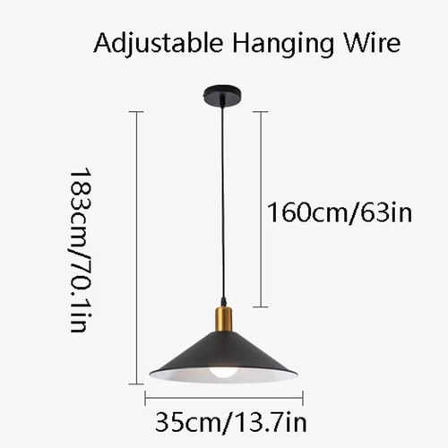 Farmhouse Matte Black Barn Pendant Light 1-Light Mid Century Dome Dining Room - Picture 6 of 9
