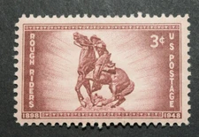2 - 1948 US Stamp Scott #973 - 3 Cent - Rough Riders - MNH