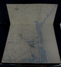 Antique US Geological Survey Map, MA-NH, NEWBURYPORT Sheet, Linen Backed