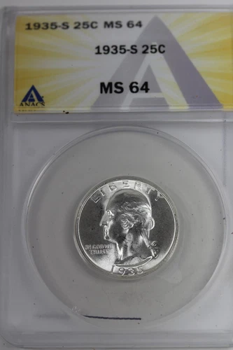 1935-S Washington Quarter : ANACS MS64