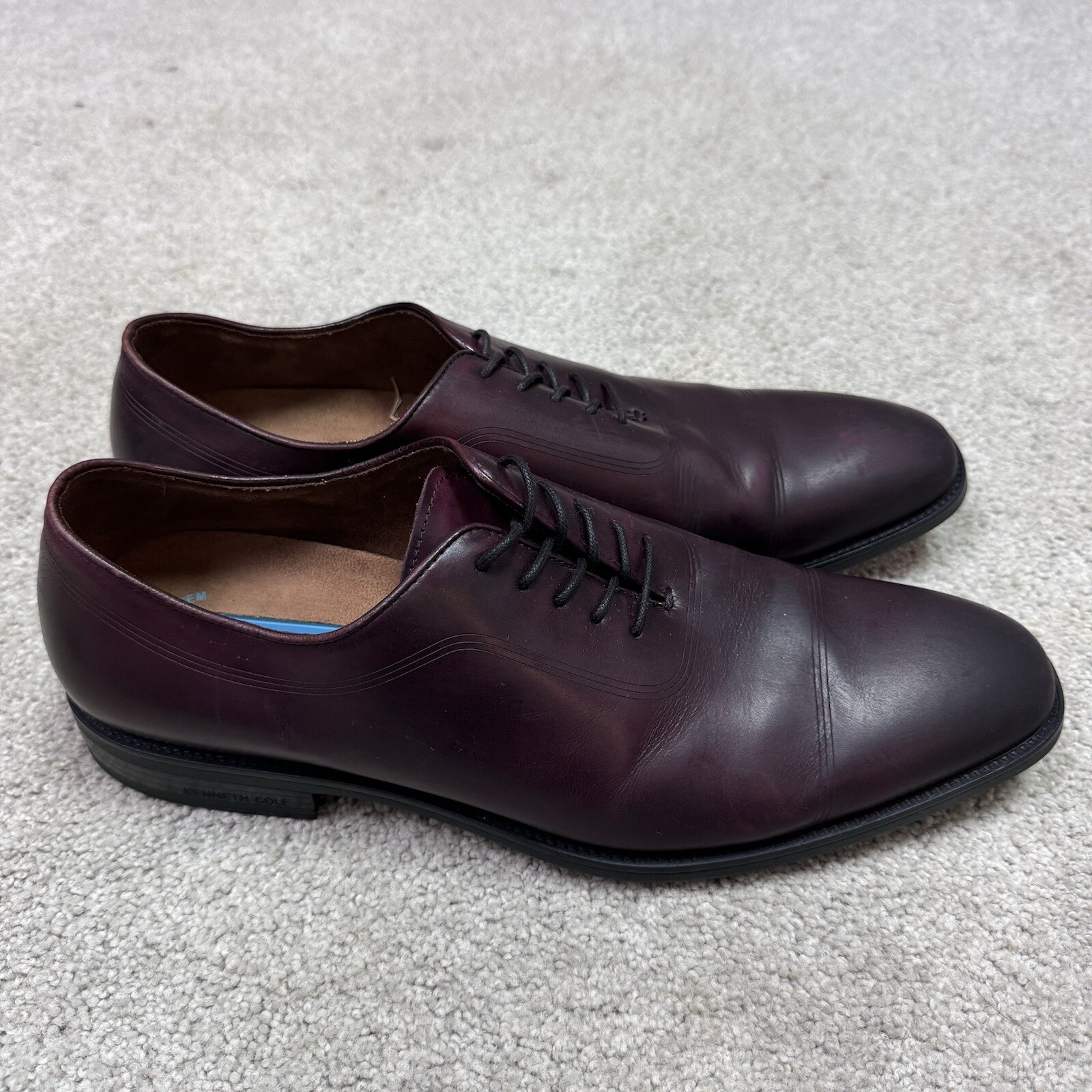 SAOLA Scarpe Kenneth Cole Oxford Awearness bordeaux da uomo in pelle misura 10 5 stringate