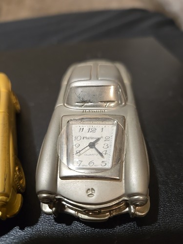 Platinum Quartz Car Clocks Mercedes 300 SL x 2 Gold & Silver Clocks Not Working - Picture 5 of 15
