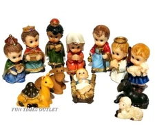 12Pc Christmas Nativity Scene Set Baby Jesus Nacimiento Navidad Nino Dios New 