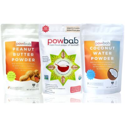 Smoothie Base Bundle - 100% USA Peanut Powder + Coconut Water + Baobab (3 Pack)
