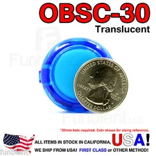 Sanwa Original OBSC-30 Blue Translucent Push Button JAMMA guitar killswitch