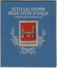 ASCOLI PICENO CITY COAT OF ARMS IN HERALDIC SILVER