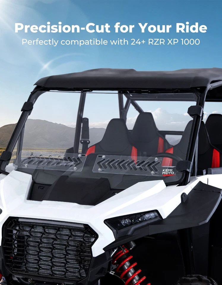 Ventana de parabrisas delantera ventilada KEMIMOTO para 2024+ Polaris RZR XP 1000/XP 4 1000 Foto 3 de 4