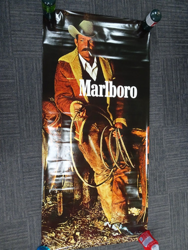 Vintage Marlboro Man Darrel Winfiel Cowboy Door Poster 75"x36" 1985