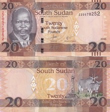 South Sudan 20 Pounds 2016 P 13 b ZZ Replacement UNC