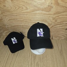 Northwestern Wildcats Hat Vintage Adjustable Strapback Cap NWT Black Purple