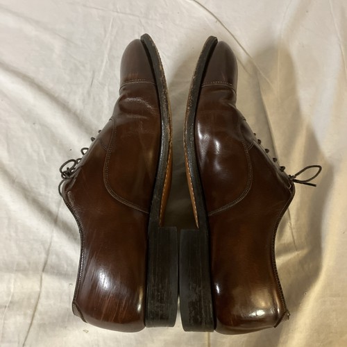 Johnston & Murphy Optima Leather Dress Shoes Cap Toe Brown Men 11 D 11D USA Made - Picture 10 of 17