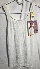 Vntg Barely there 100 Nylon Camisole Lace Mirage Women's White 0138 Med. 1998