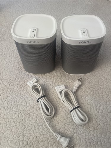 SONOS PLAY:1 Altavoces Inteligentes Inalámbricos Blanco Juego de 2 Aplicaciones S2 Compatible Restablecimiento!!