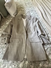H M Women's Gray Notch Lapel Single-Breasted Lined Blazer Size M