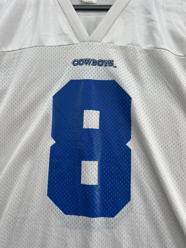 Camiseta de fútbol americano vintage de los Dallas Cowboys para hombre grande blanca azul Troy Aikman NFL años 90 Foto 3 de 4